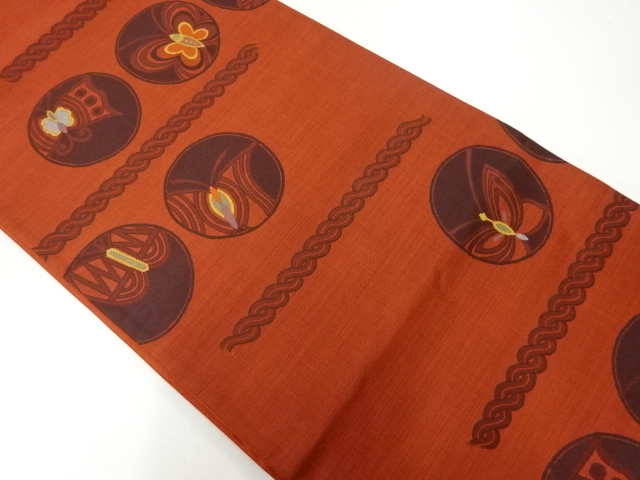 JAPANESE KIMONO / VINTAGE FUKURO OBI / WOVEN BUTTERFLY